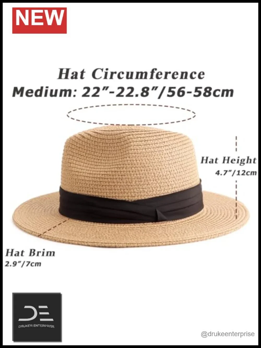 Women Straw Panama Fedora Hat UPF 50+ Sun Protection Roll Up